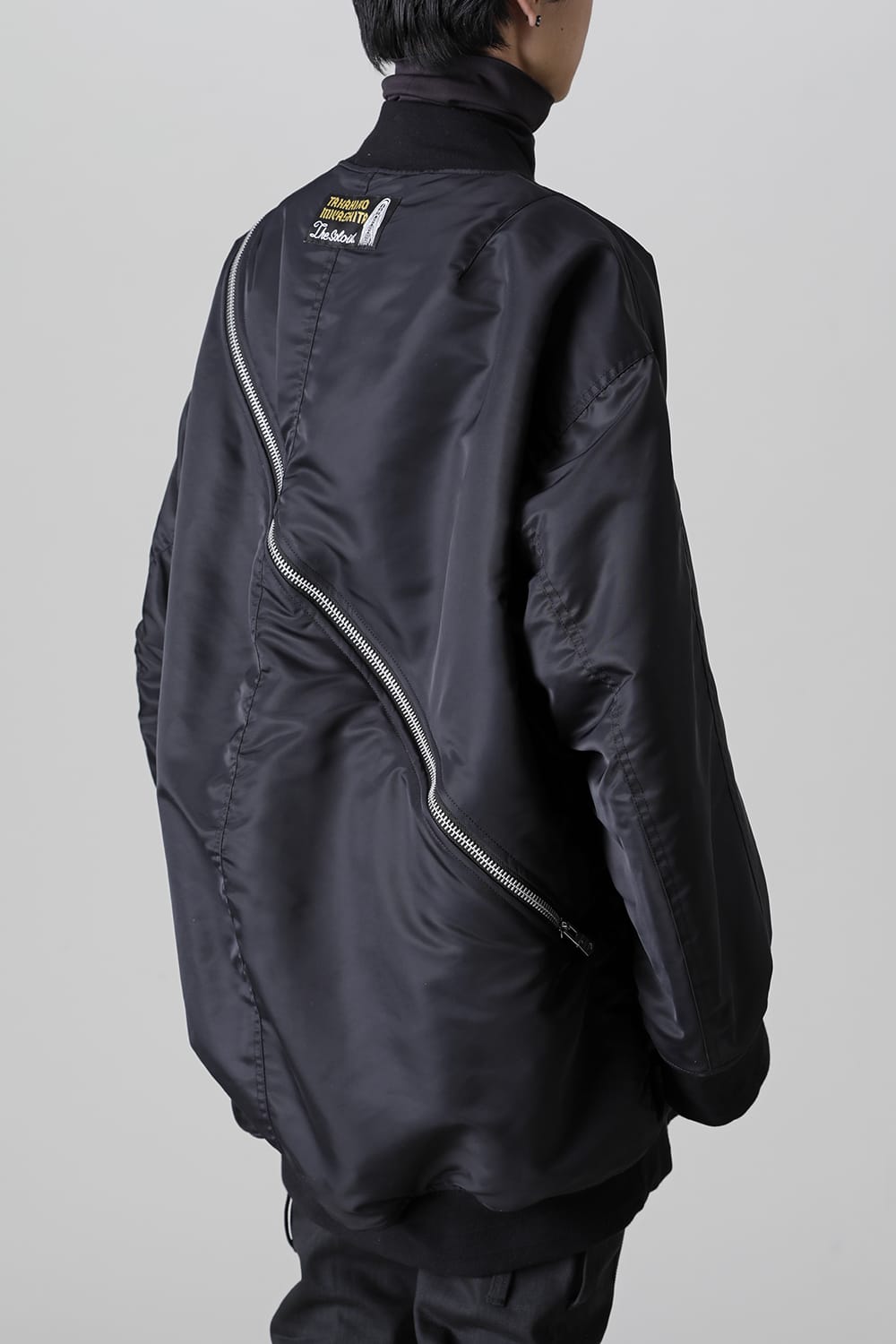 double zip balloon shaped bomber jacket