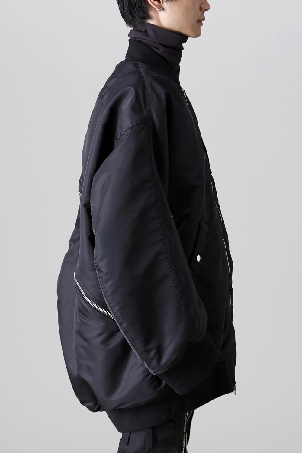double zip balloon shaped bomber jacket