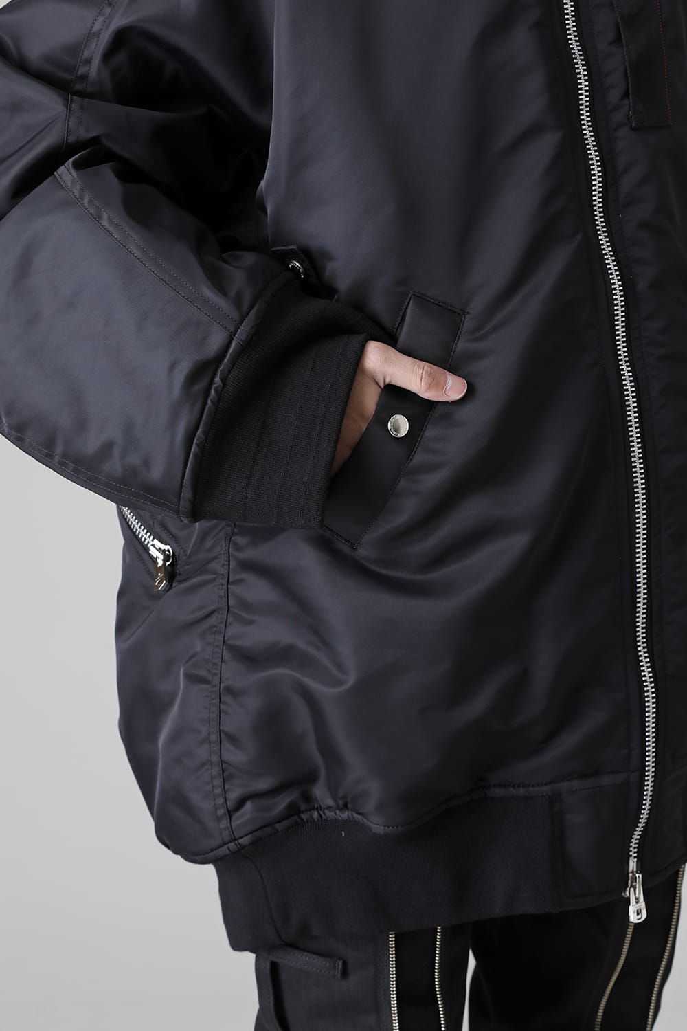 double zip balloon shaped bomber jacket