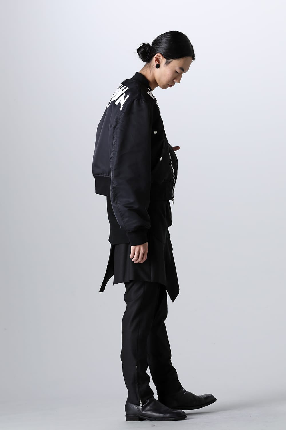 two-way cropped  bomber jacket.