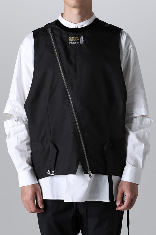 new two-way zip reverse odd vest.(solid)