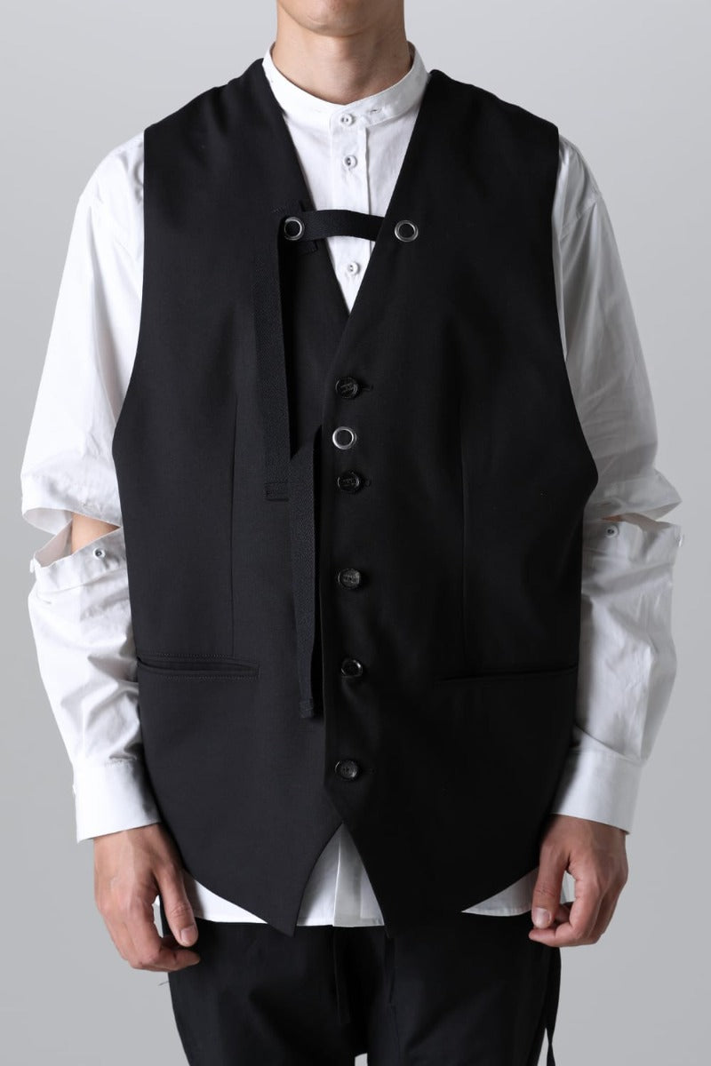 new two-way zip reverse odd vest.(solid)