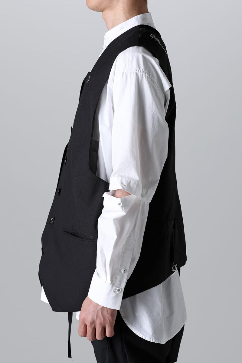 new two-way zip reverse odd vest.(solid)