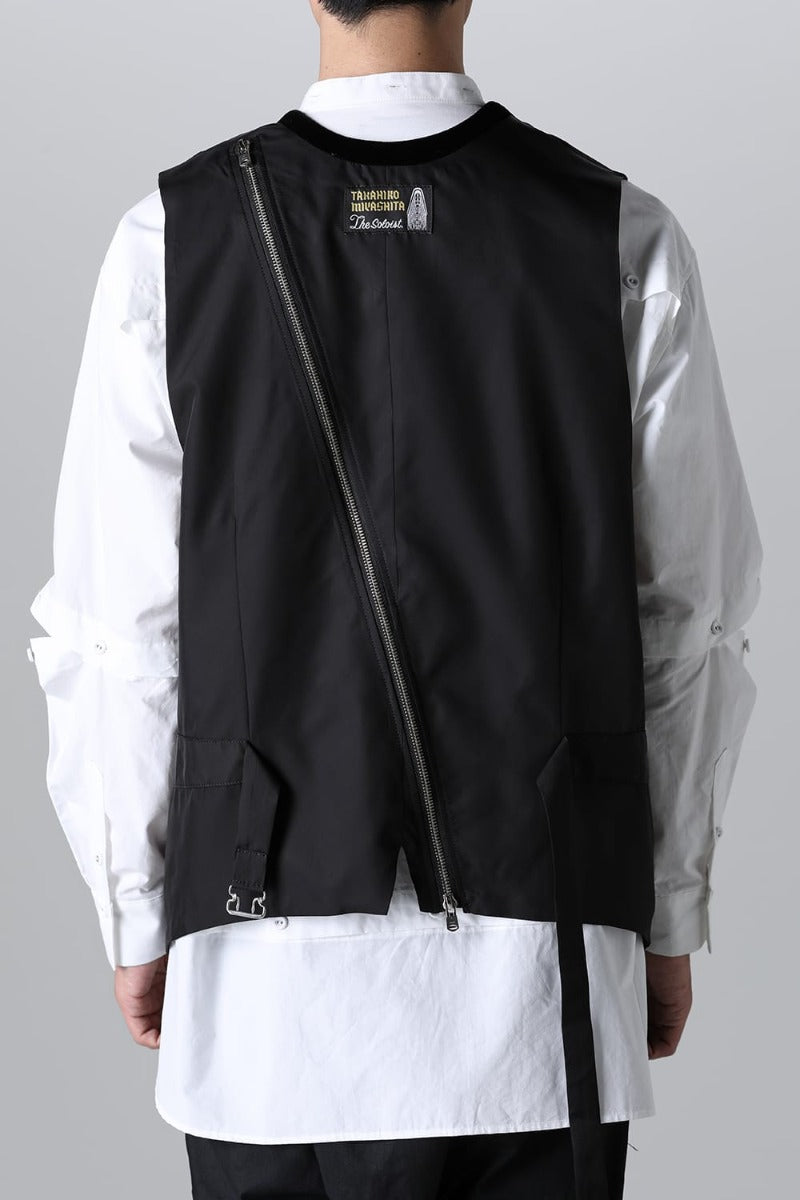 new two-way zip reverse odd vest.(solid)