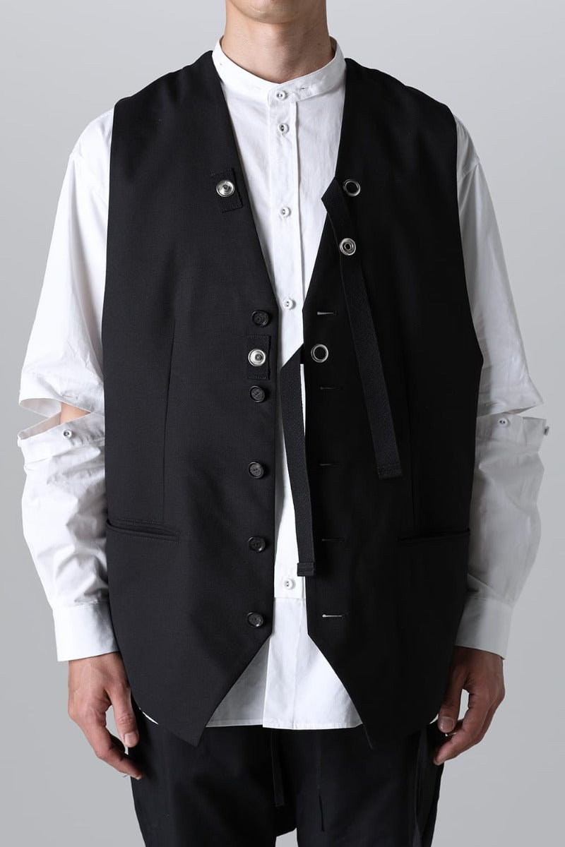 new two-way zip reverse odd vest.(solid)