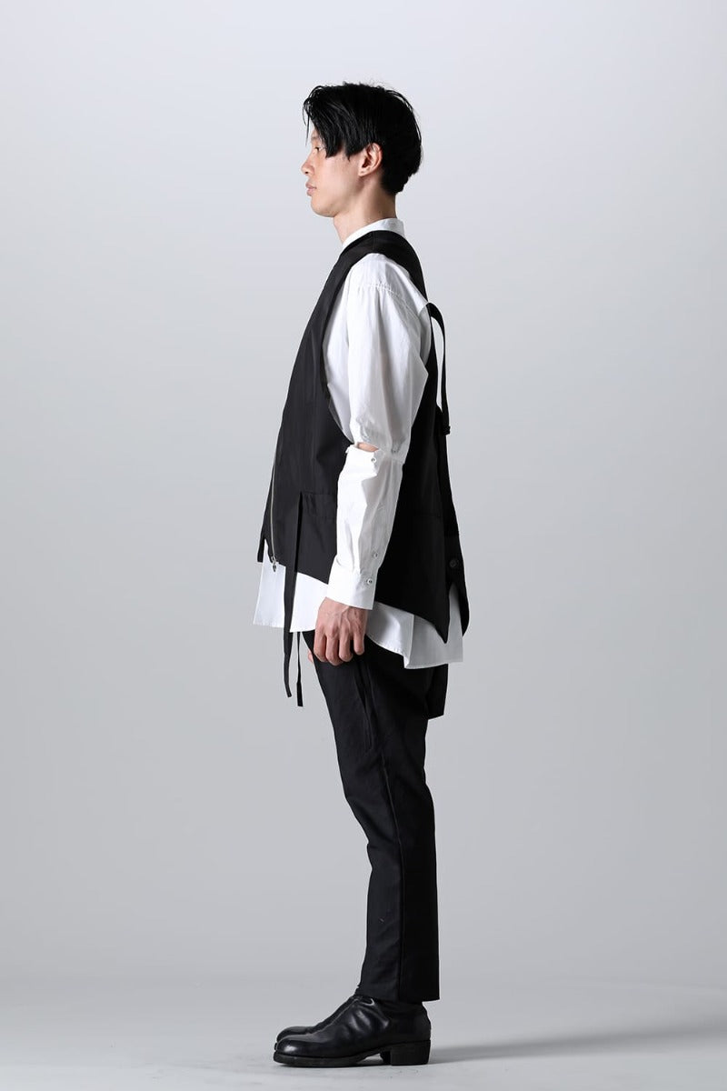 new two-way zip reverse odd vest.(solid)