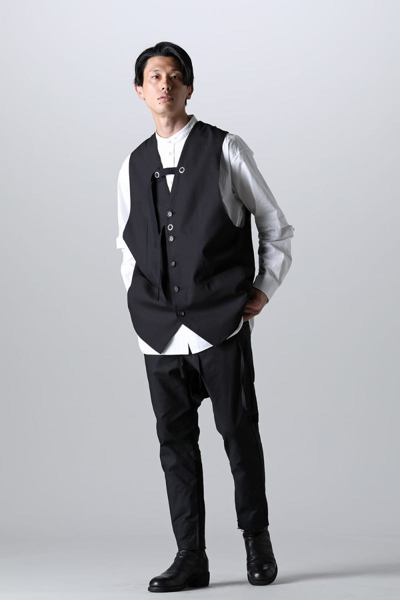 new two-way zip reverse odd vest.(solid)