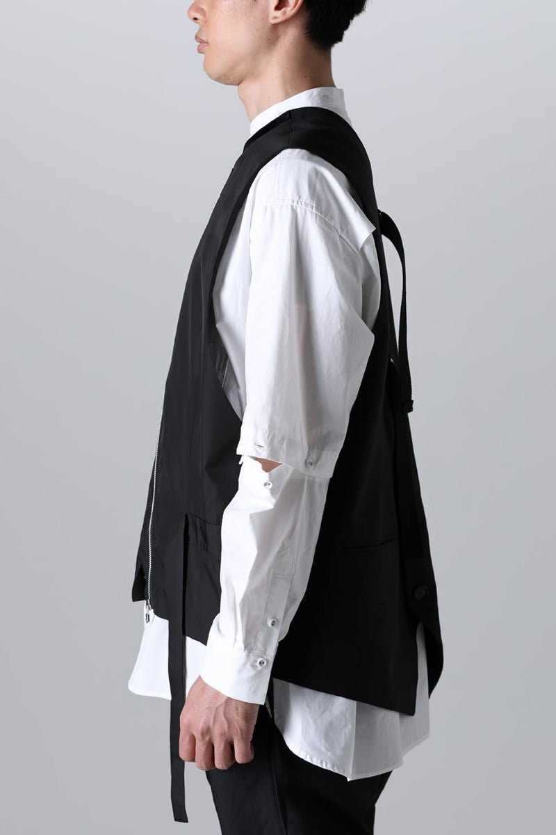 new two-way zip reverse odd vest.(solid)