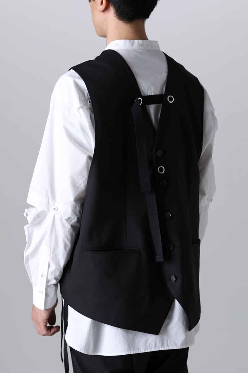 new two-way zip reverse odd vest.(solid)