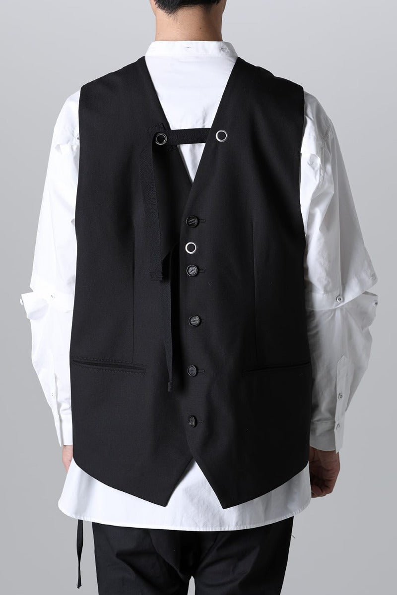 new two-way zip reverse odd vest.(solid)