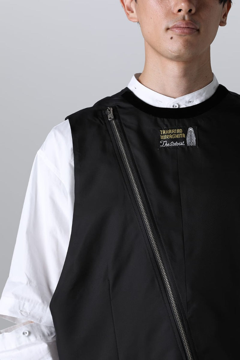 new two-way zip reverse odd vest.(solid)