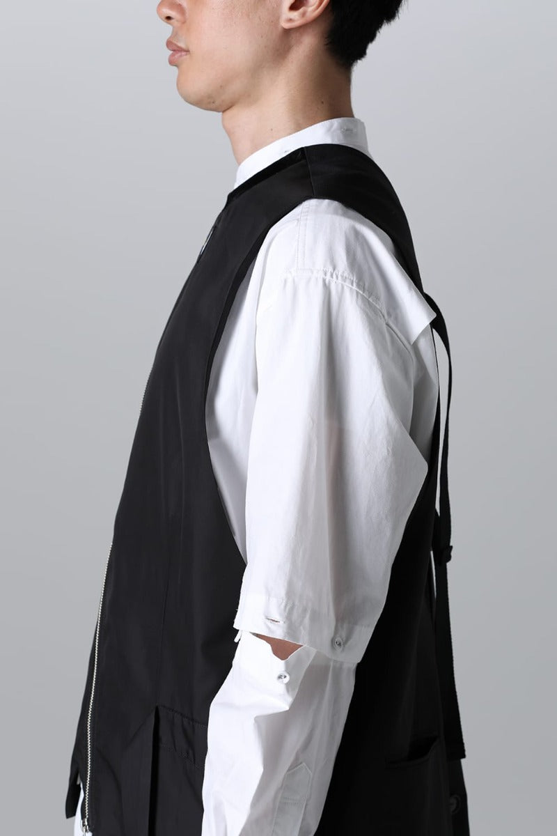 new two-way zip reverse odd vest.(solid)