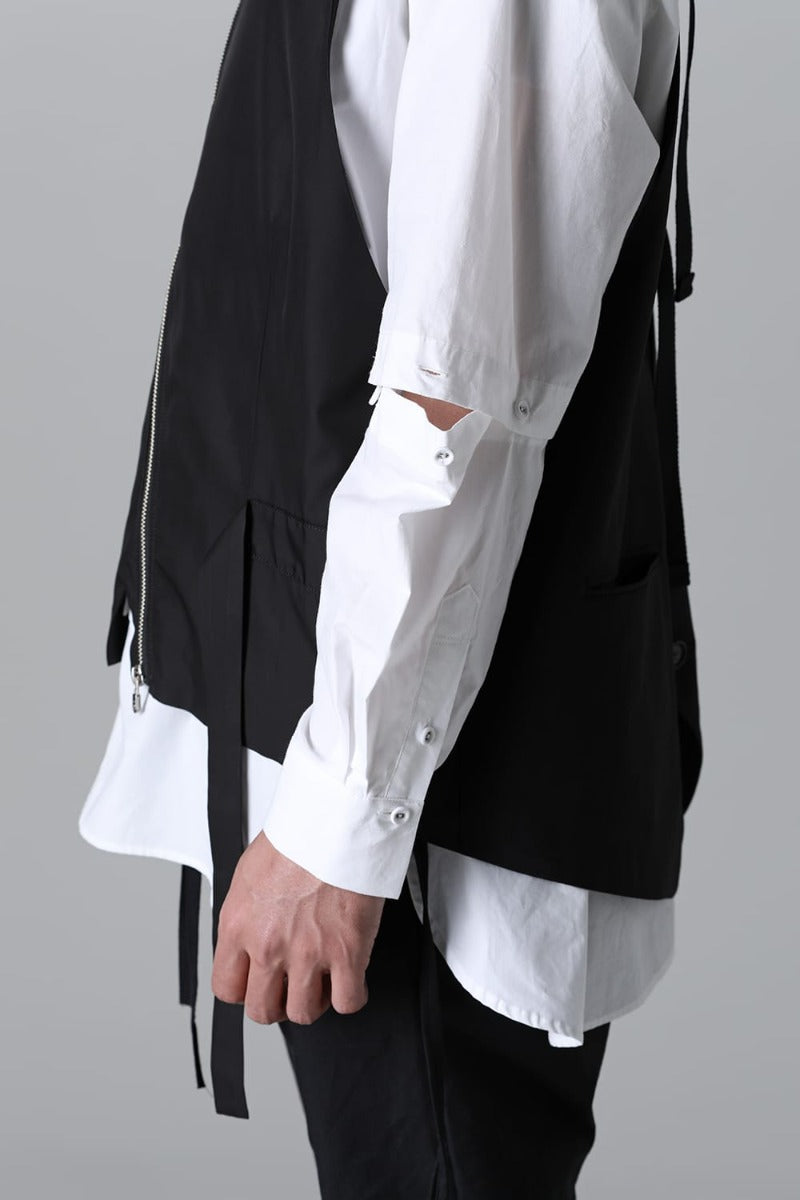 new two-way zip reverse odd vest.(solid)