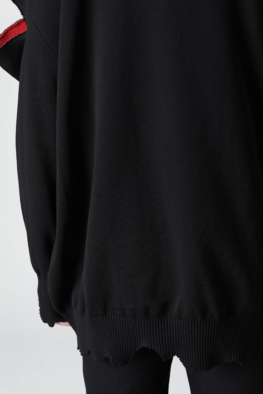 ルーズフィット クルーネックスウェット ジョセフザボ ブラック レッド