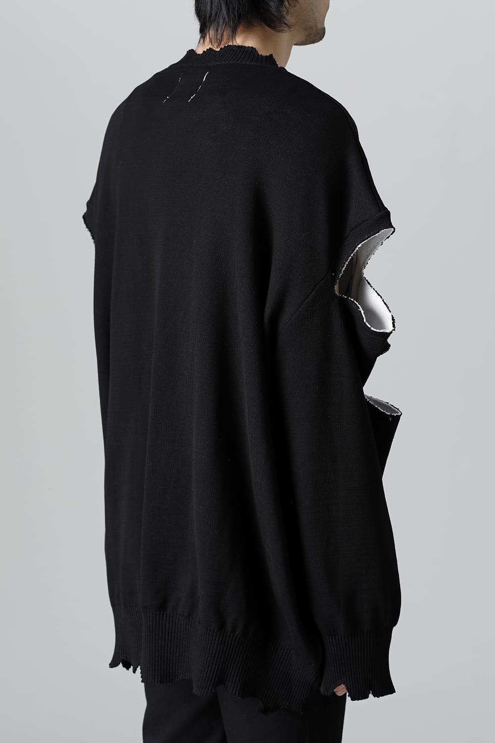 ルーズフィット クルーネックスウェット ジョセフザボ ブラック ホワイト