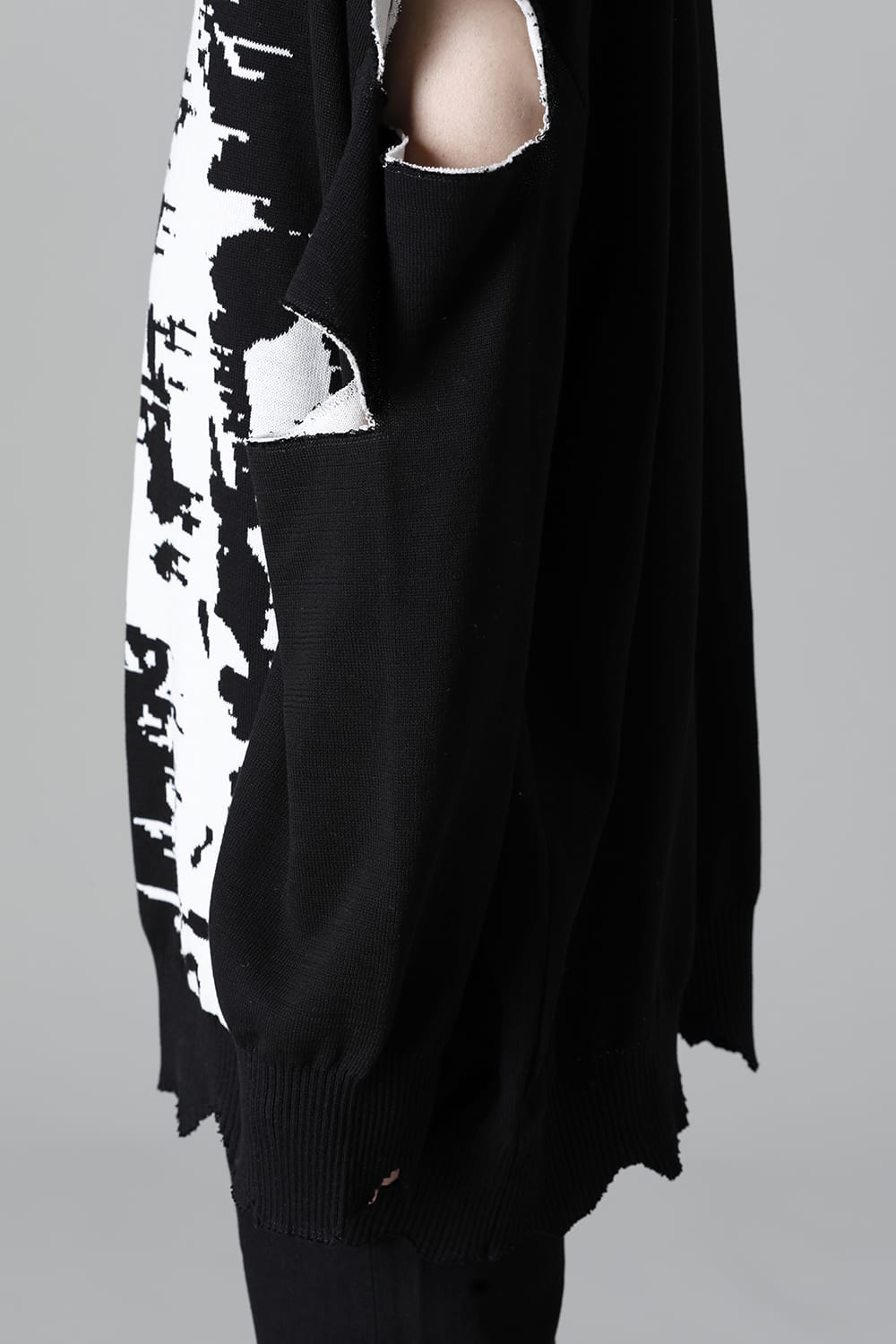 ルーズフィット クルーネックスウェット ジョセフザボ ブラック ホワイト