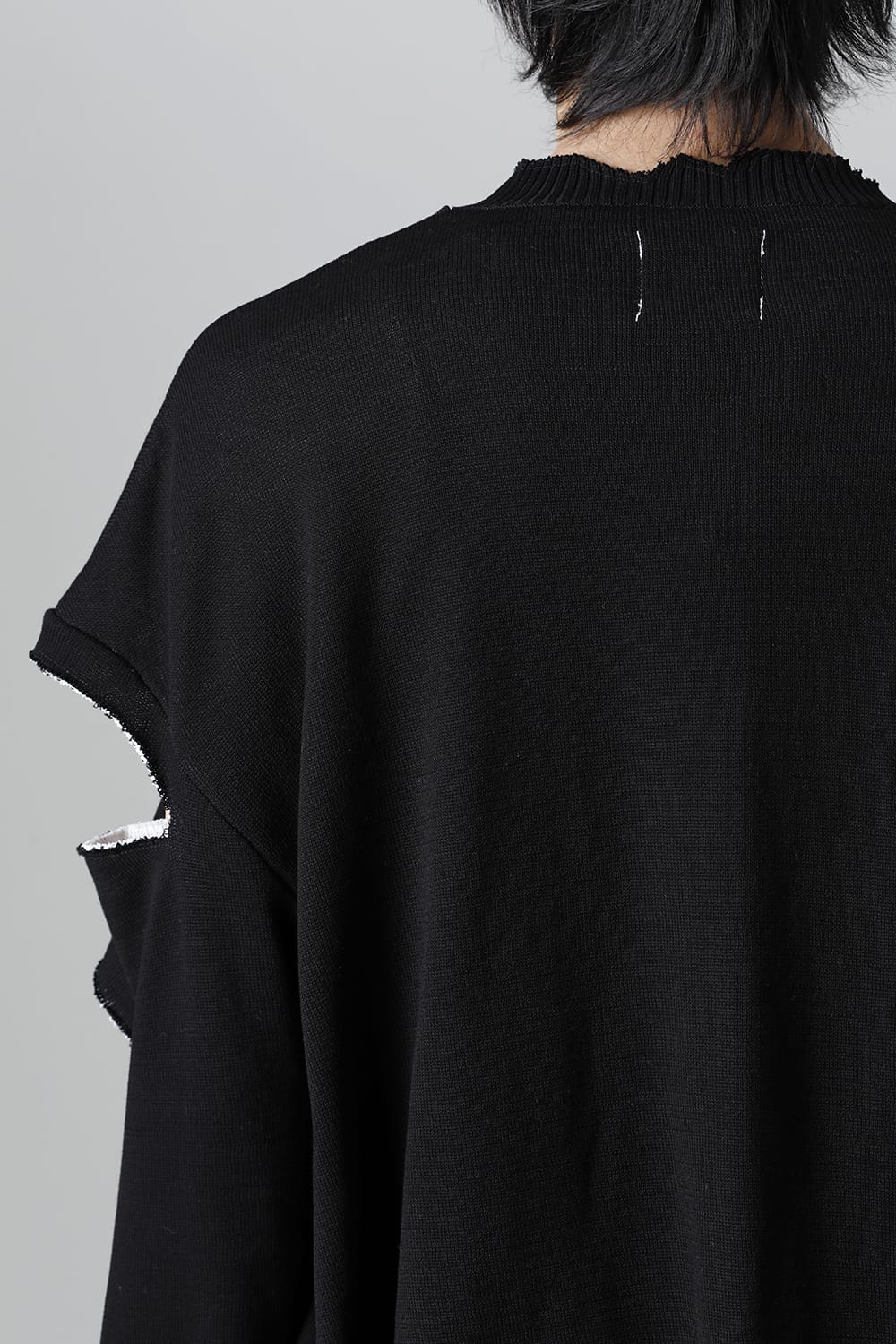 ルーズフィット クルーネックスウェット ジョセフザボ ブラック ホワイト