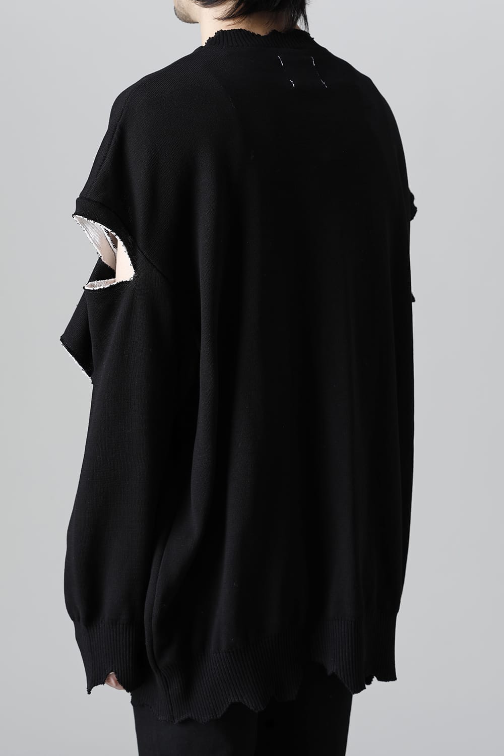 ルーズフィット クルーネックスウェット ジョセフザボ ブラック ホワイト