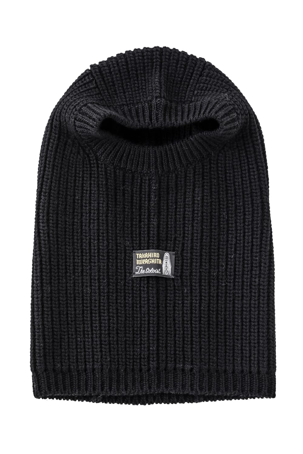 aran pattern balaclava Black