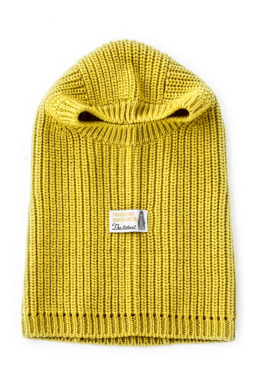 aran pattern balaclava Yellow