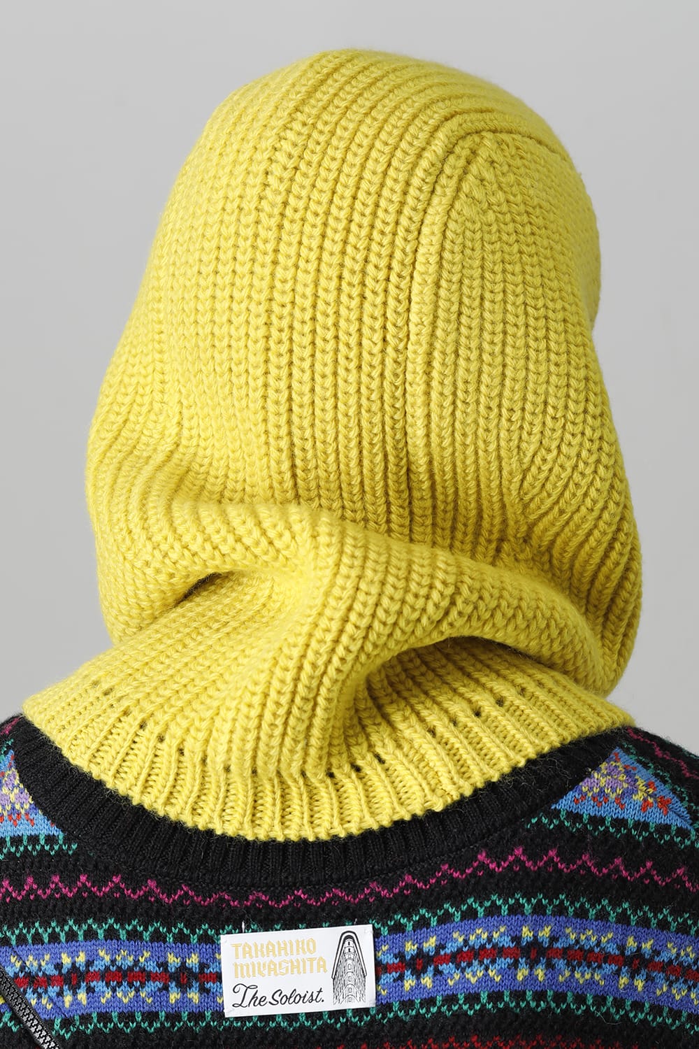 aran pattern balaclava Yellow