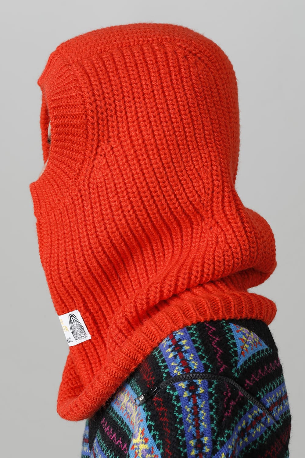 aran pattern balaclava Orange