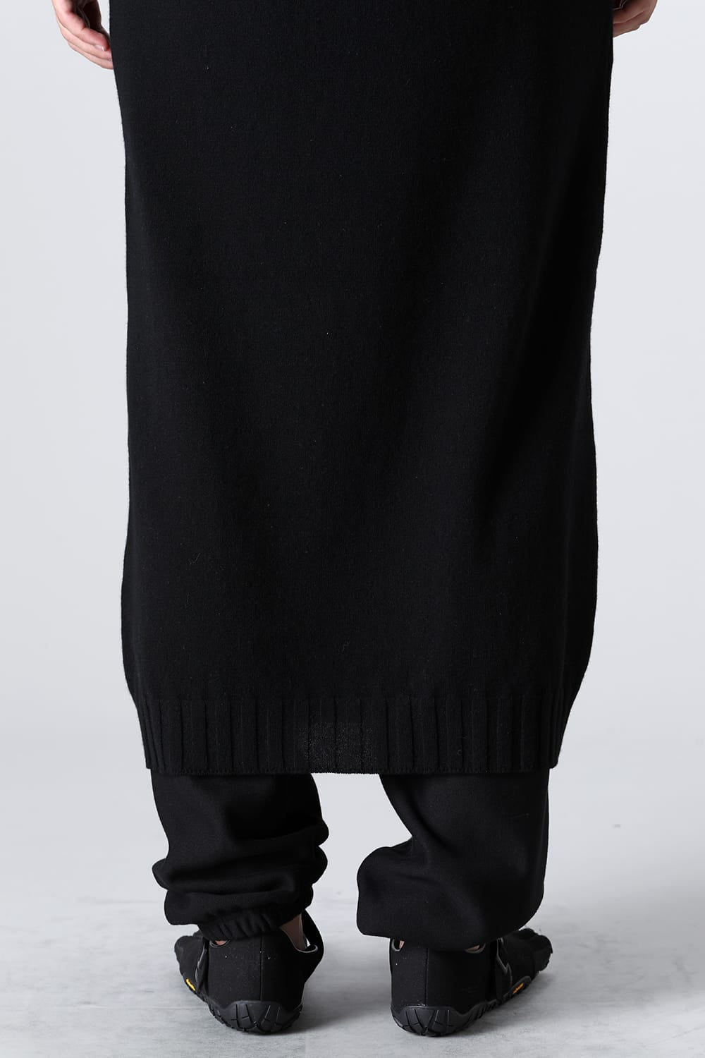 lambs wool maxi crewneck sweater.