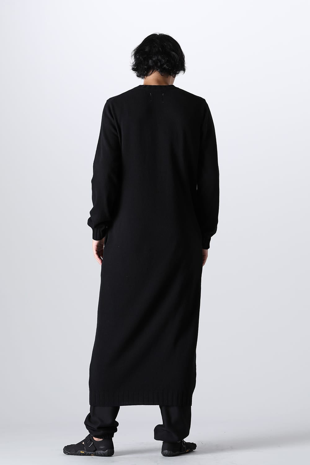 lambs wool maxi crewneck sweater.