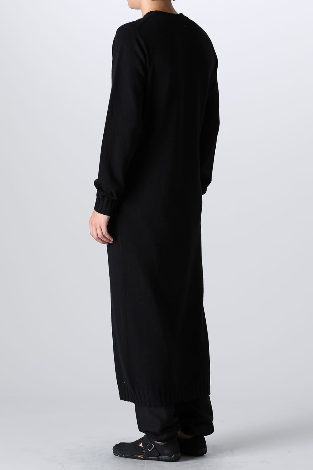 lambs wool maxi crewneck sweater.