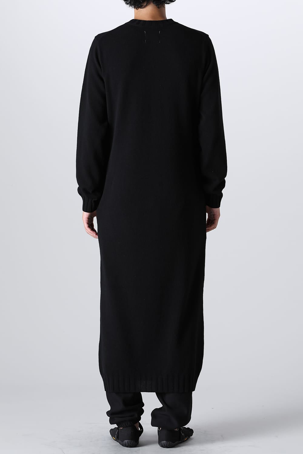 lambs wool maxi crewneck sweater.