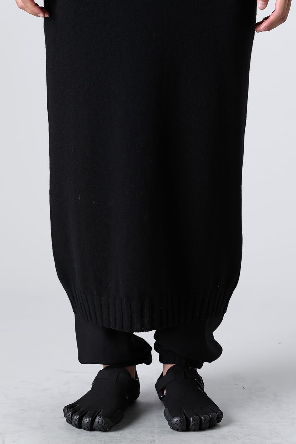 lambs wool maxi crewneck sweater.