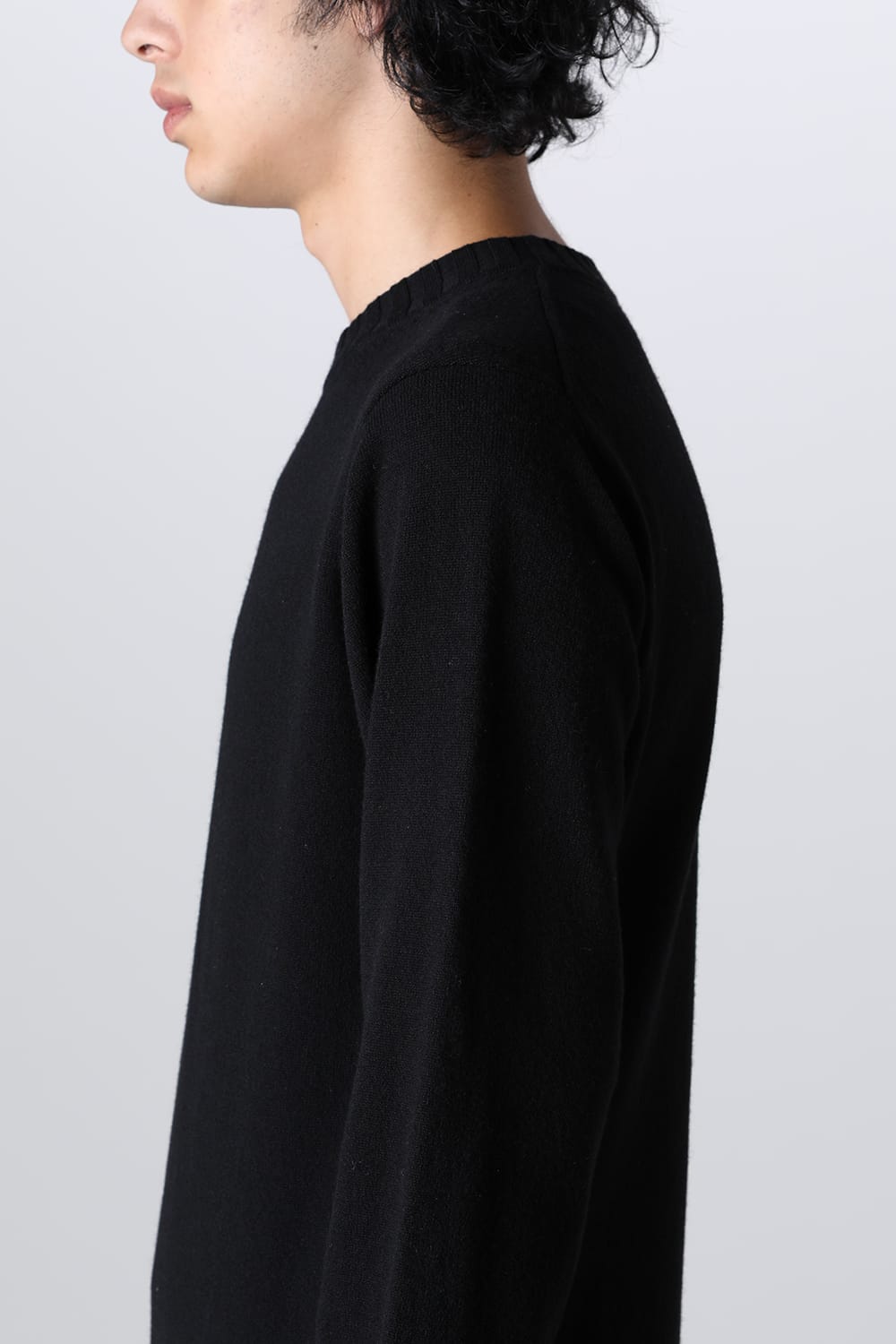lambs wool maxi crewneck sweater.
