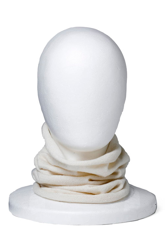 cashmere silk neck warmer White