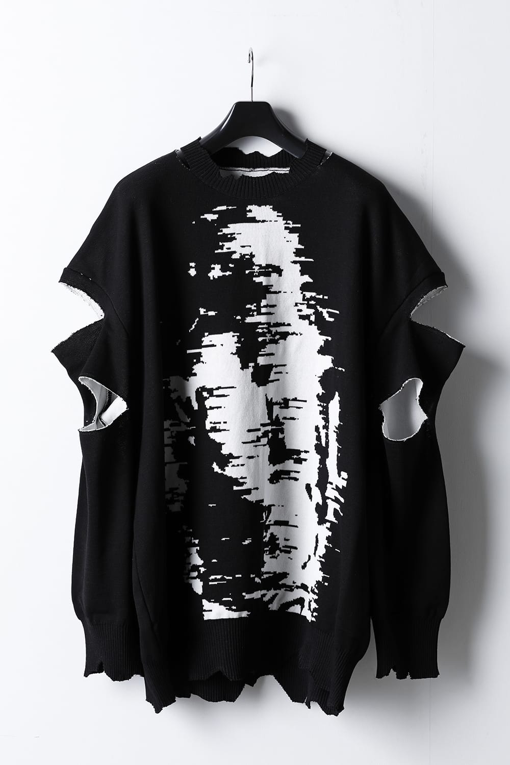 ルーズフィット クルーネックスウェット ジョセフザボ ブラック ホワイト