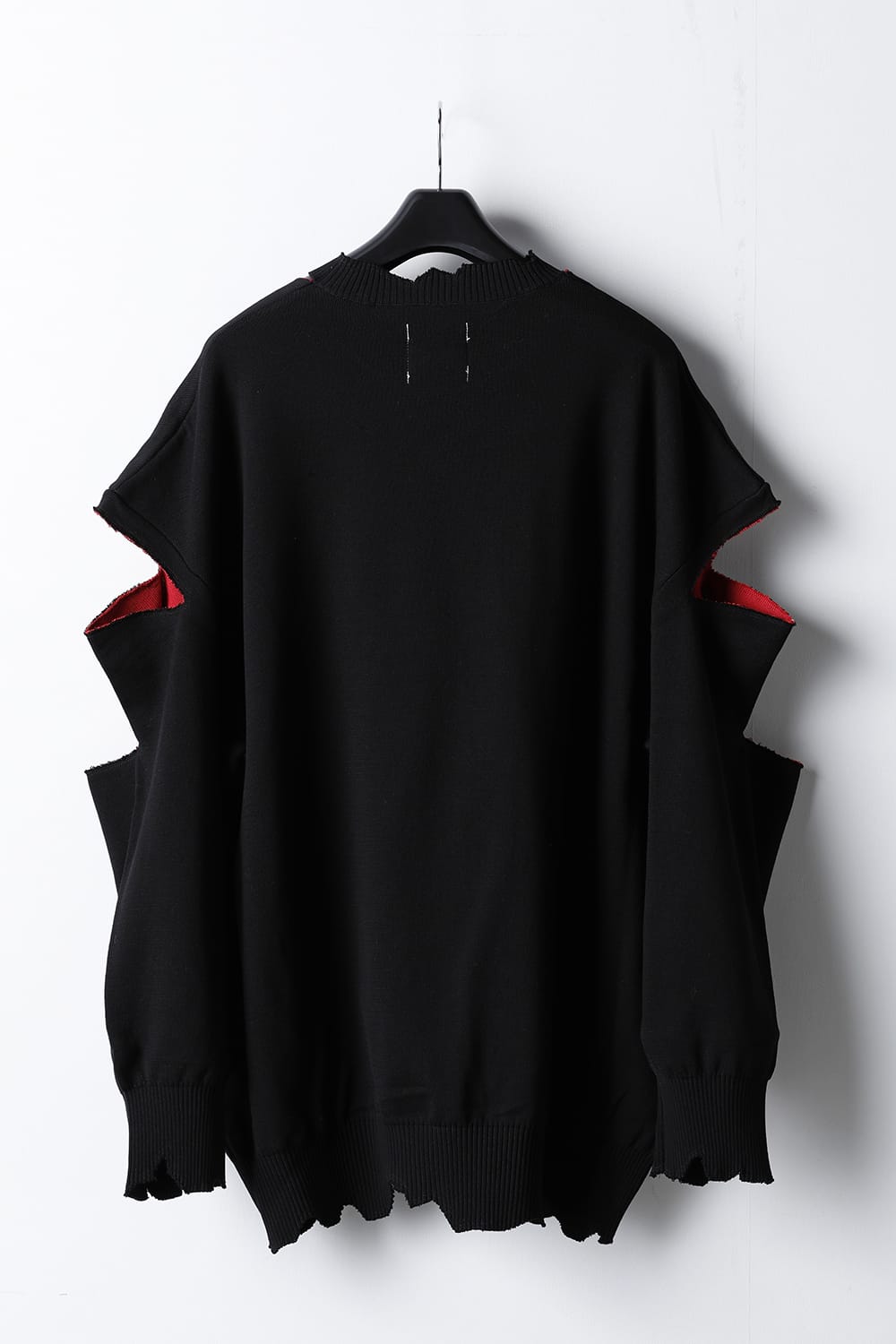 ルーズフィット クルーネックスウェット ジョセフザボ ブラック レッド