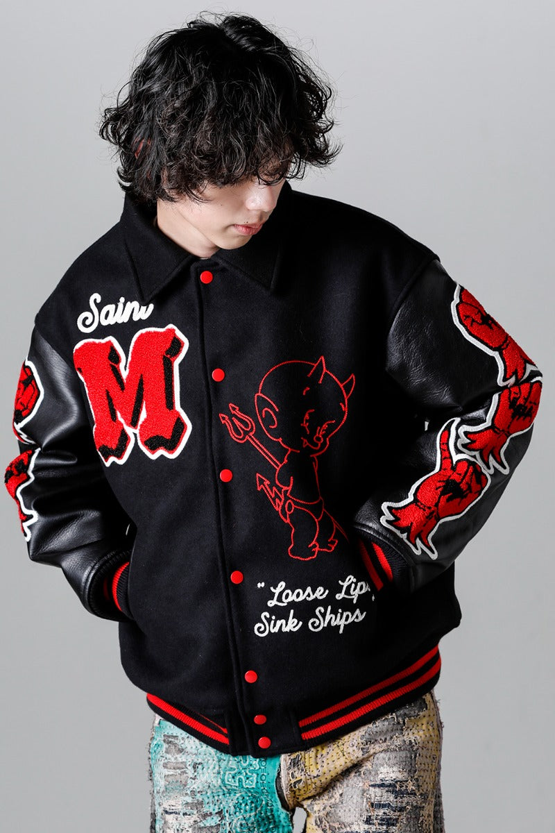 DEVIL Varsity Jacket Black