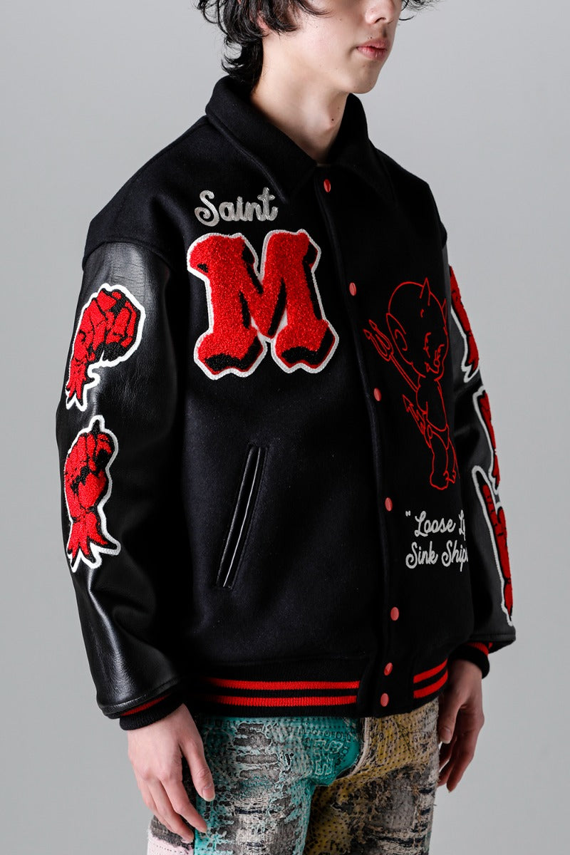 DEVIL Varsity Jacket Black