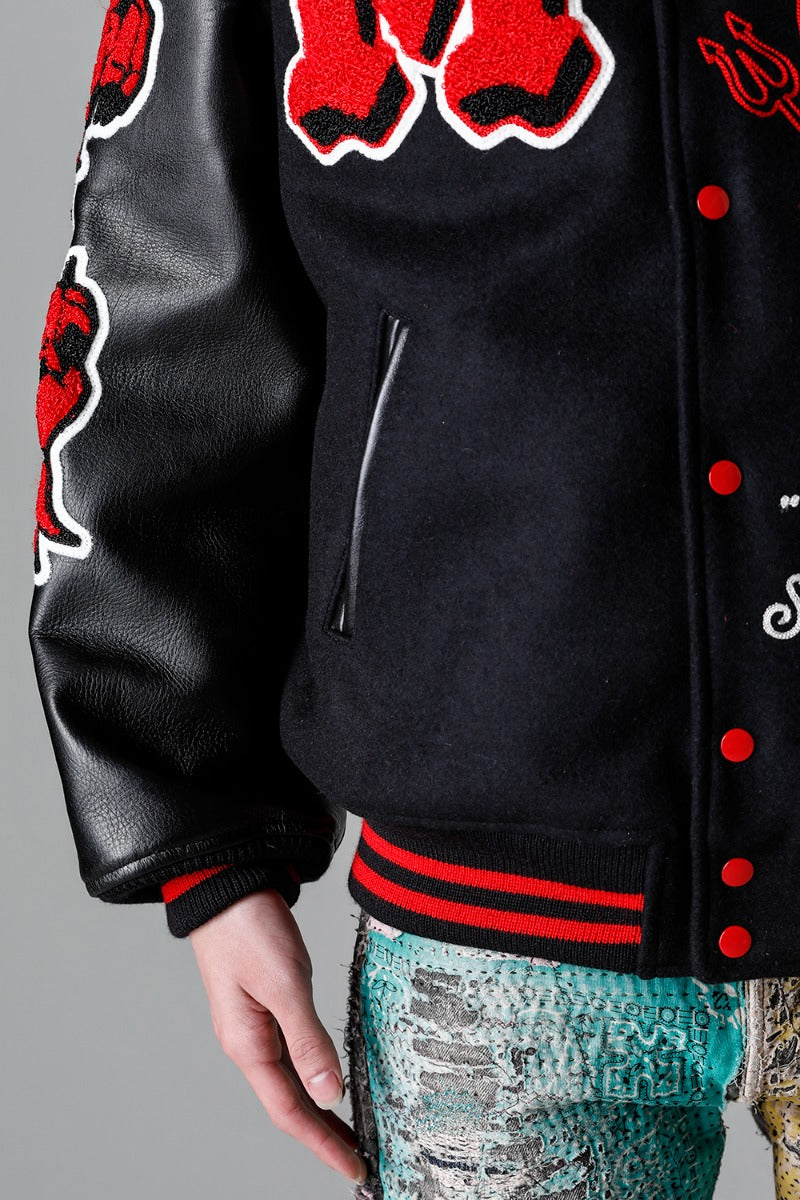 DEVIL Varsity Jacket Black