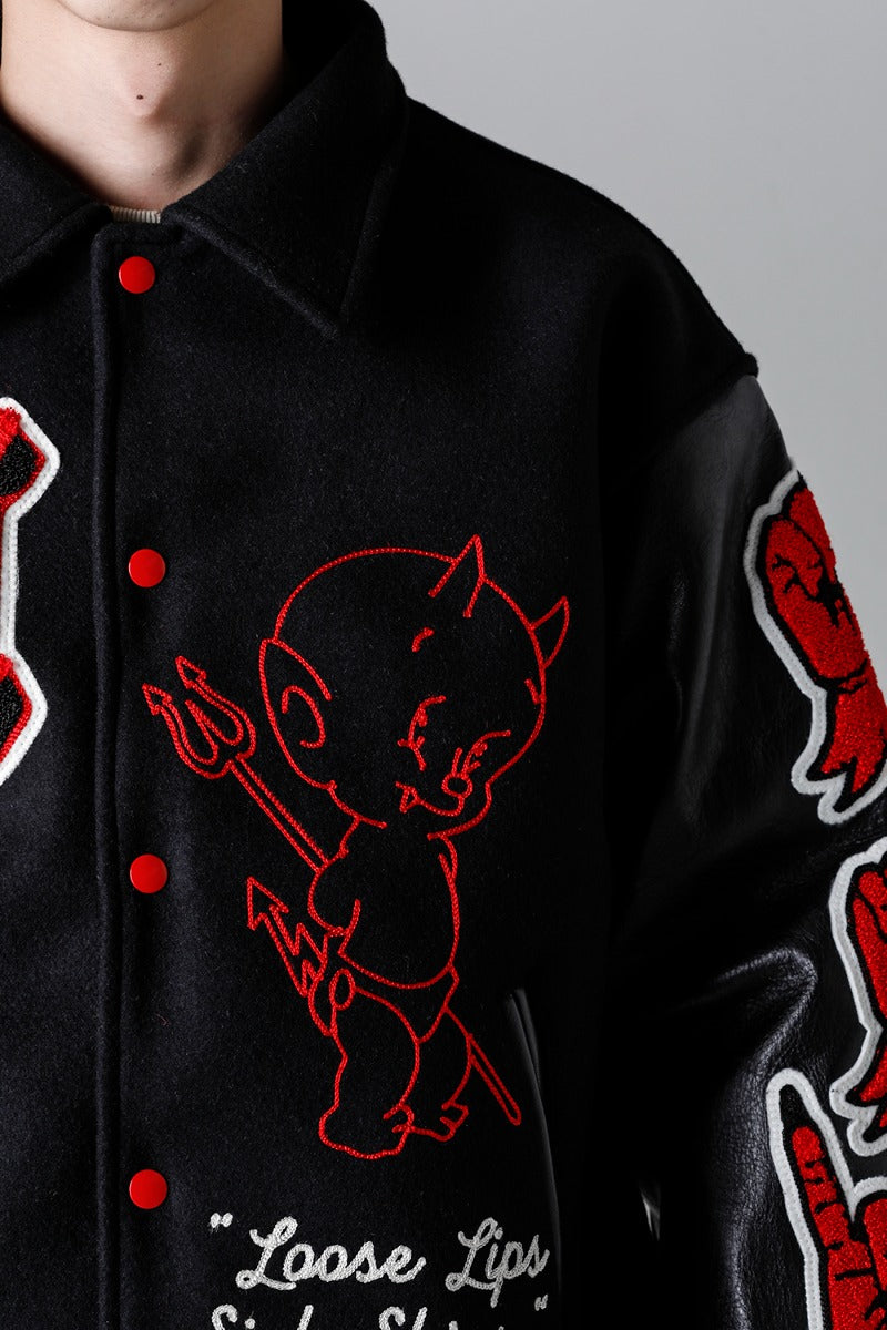 DEVIL Varsity Jacket Black
