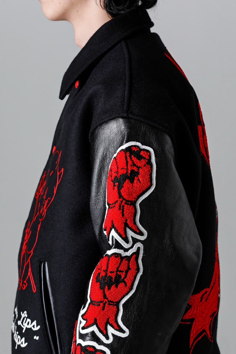 DEVIL Varsity Jacket Black