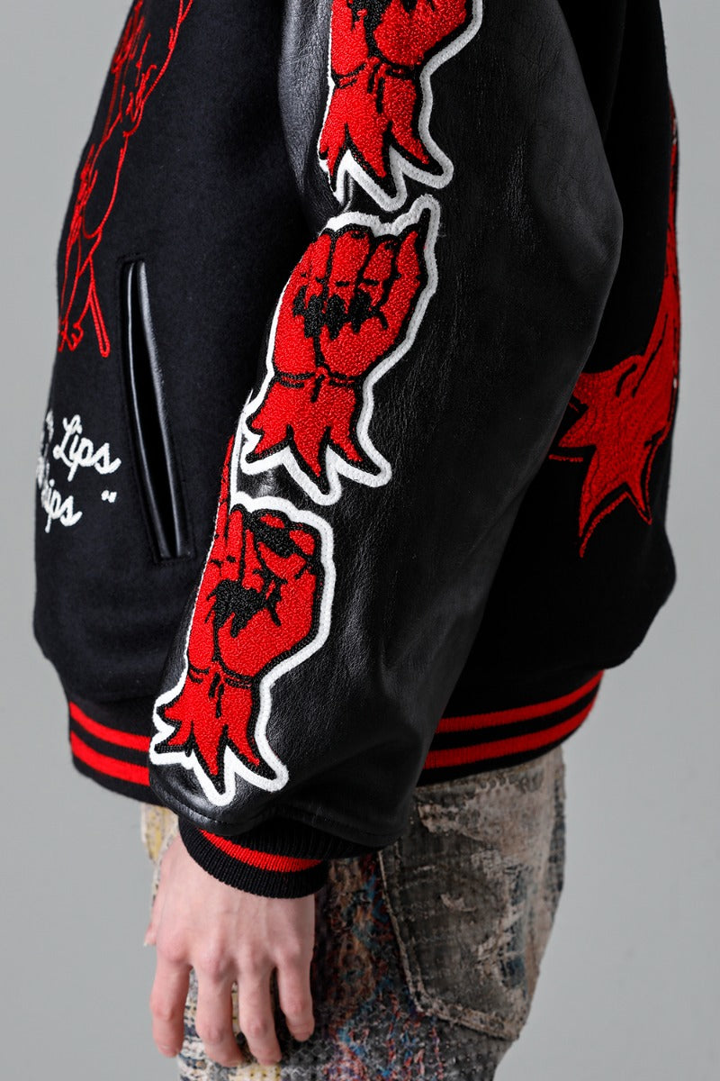 DEVIL Varsity Jacket Black