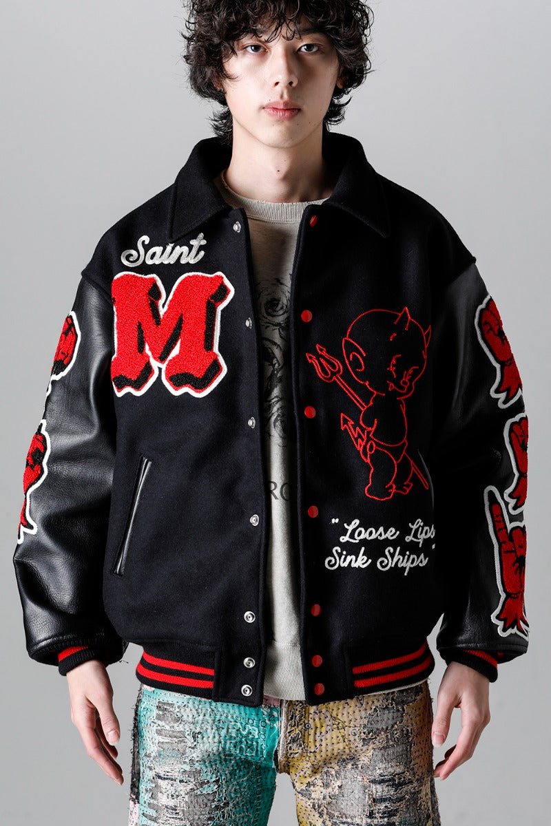 DEVIL Varsity Jacket Black