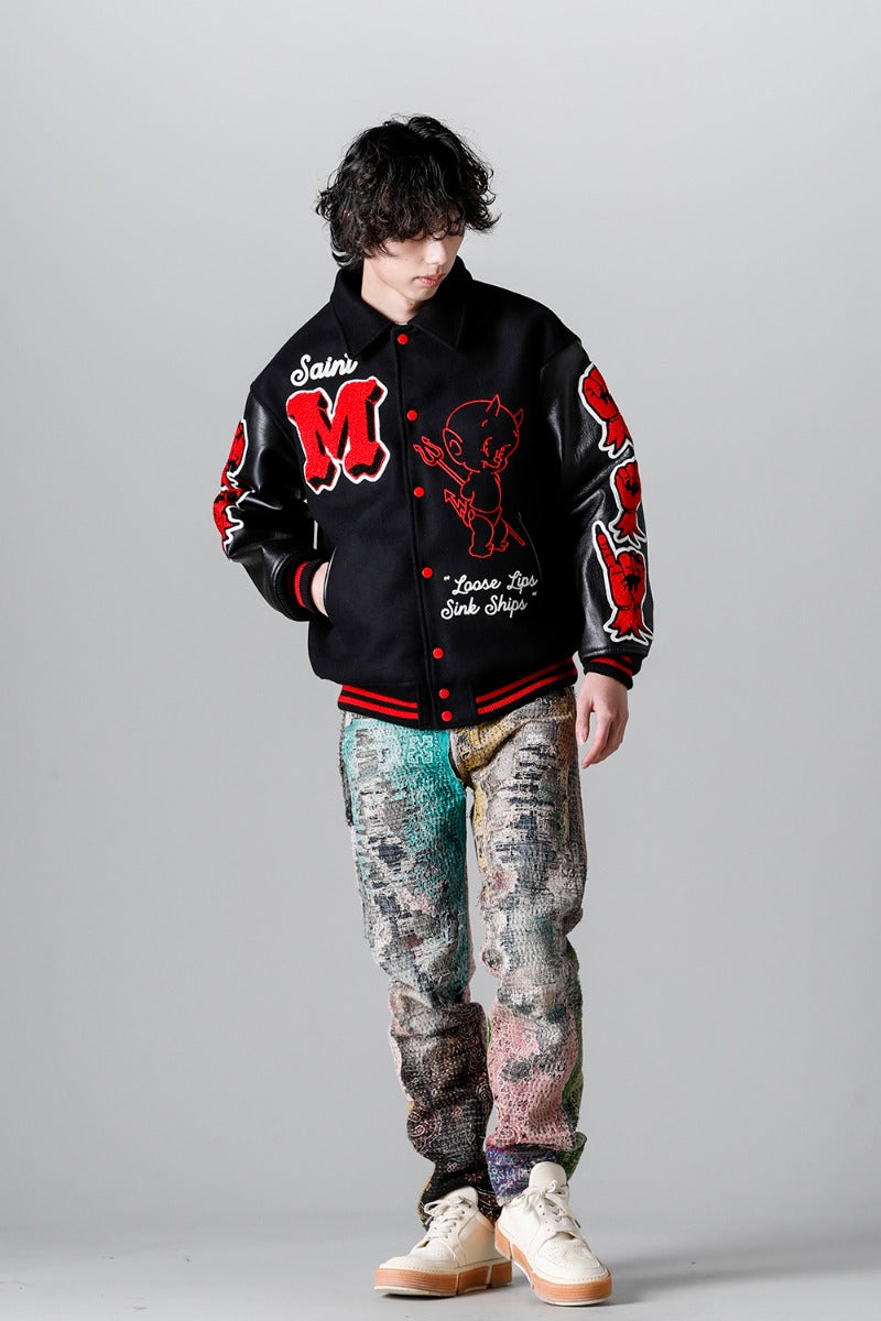 DEVIL Varsity Jacket Black