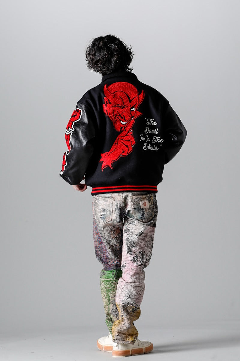 DEVIL Varsity Jacket Black