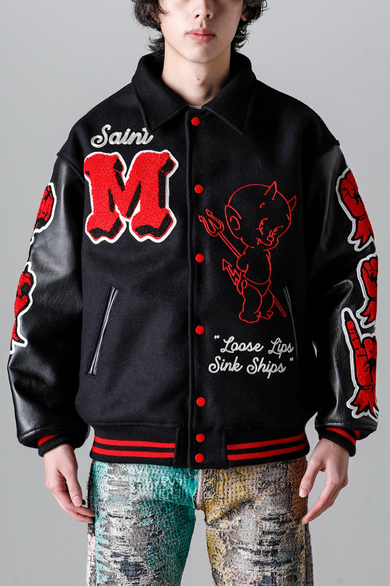 DEVIL Varsity Jacket Black