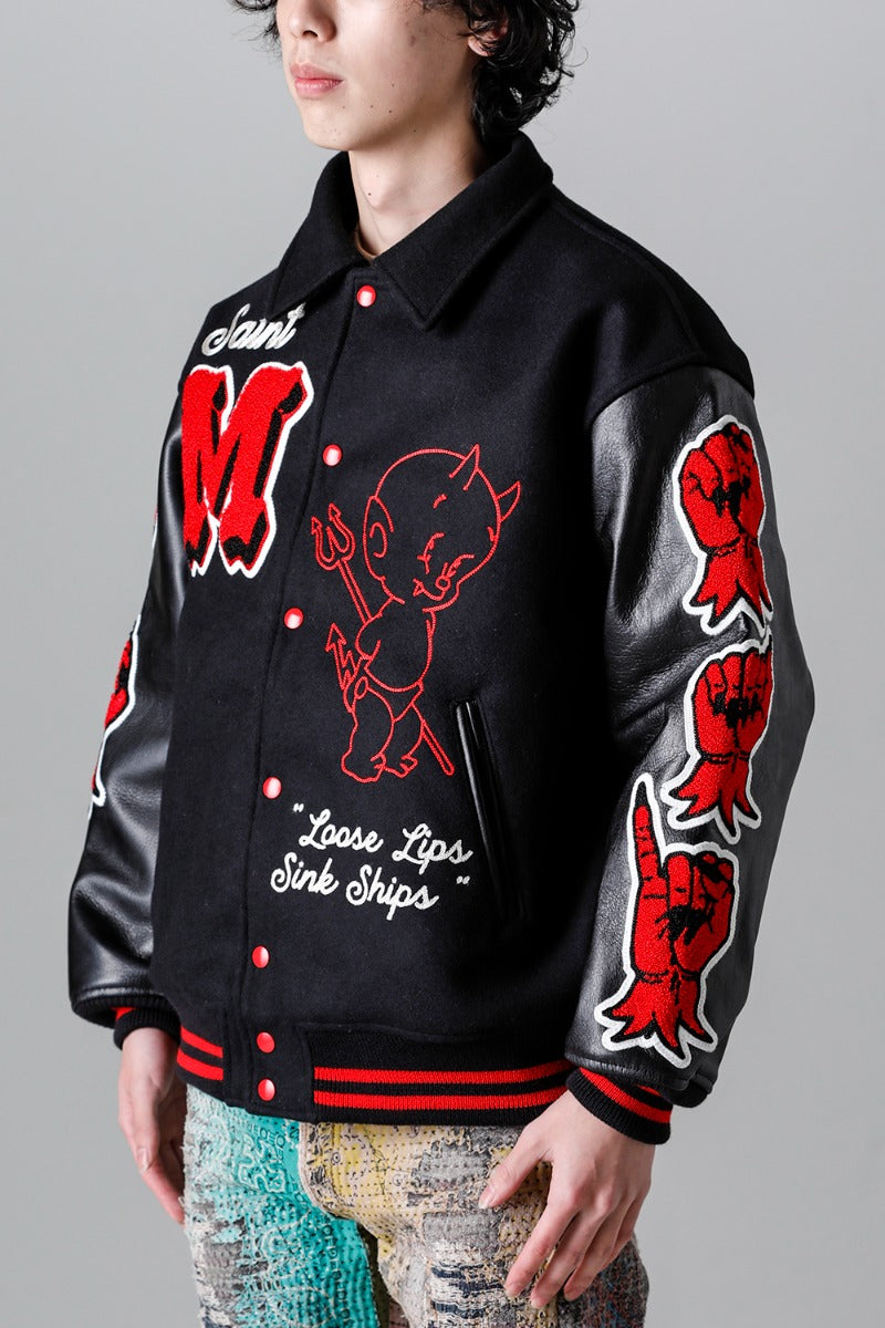 DEVIL Varsity Jacket Black