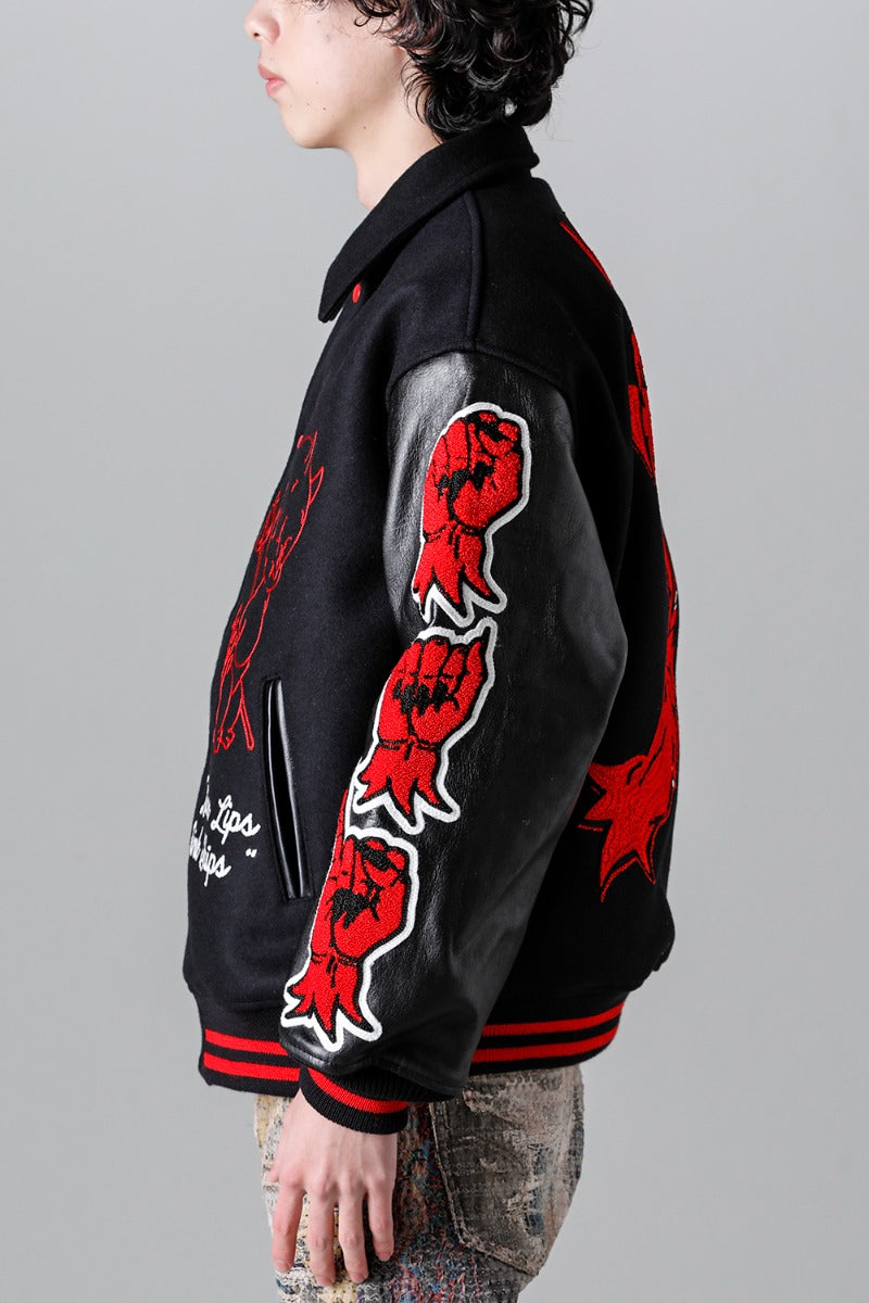 DEVIL Varsity Jacket Black
