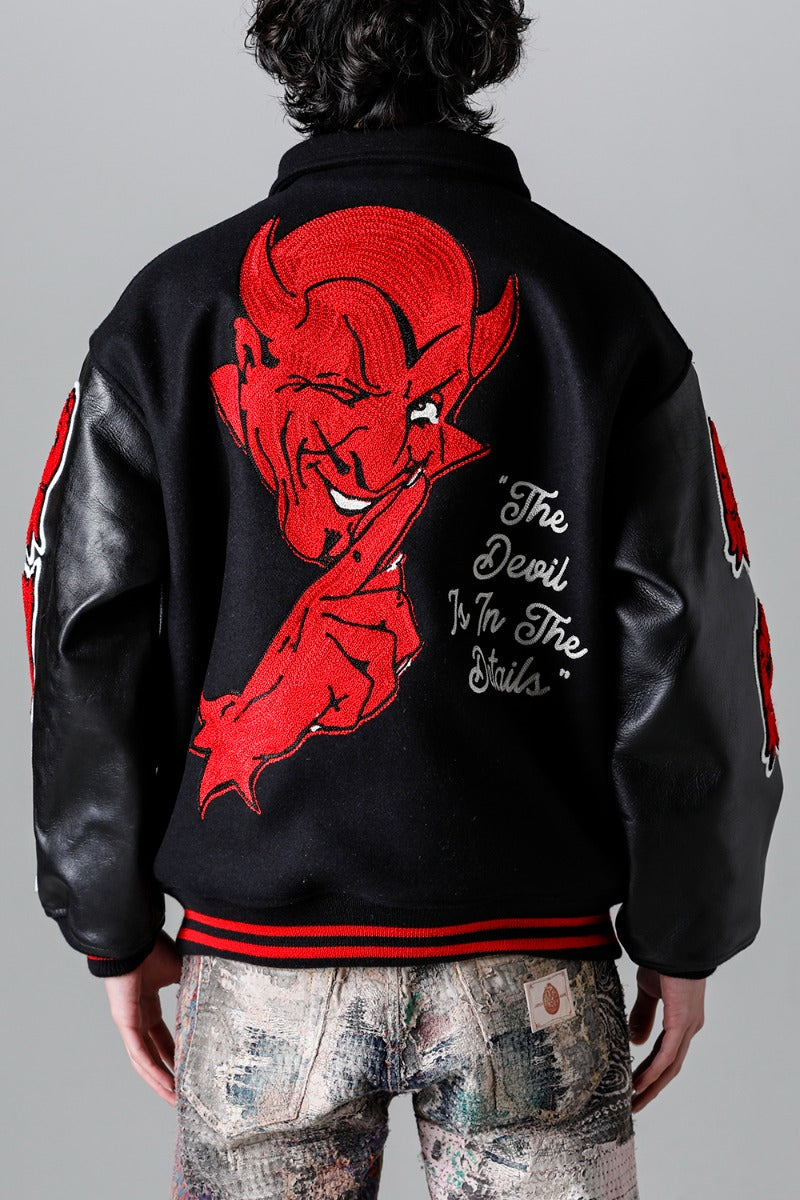 DEVIL Varsity Jacket Black