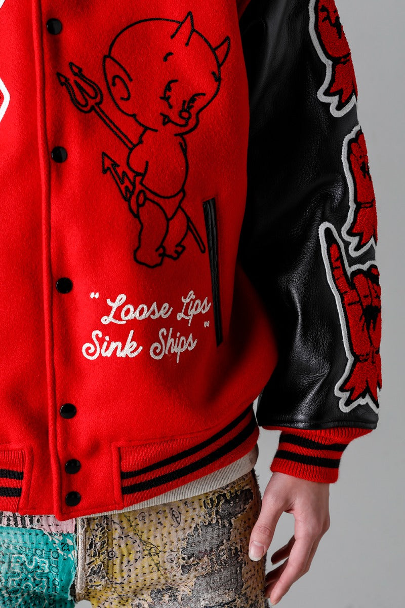 DEVIL Varsity Jacket Red