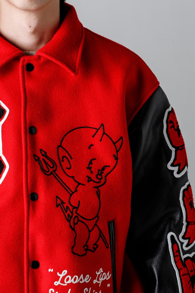 DEVIL Varsity Jacket Red